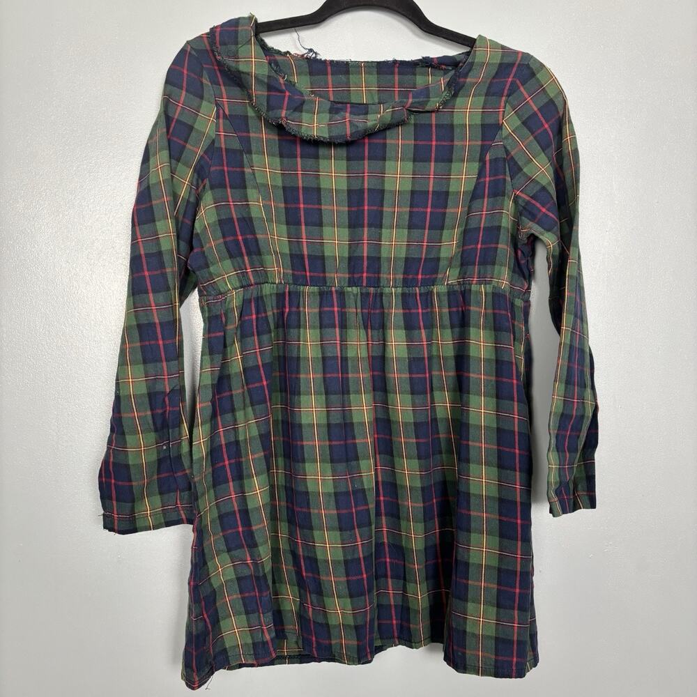 BERNINI Women’s Green Plaid School Yard Mock Collar Top Shirt Punk Emo Alt M